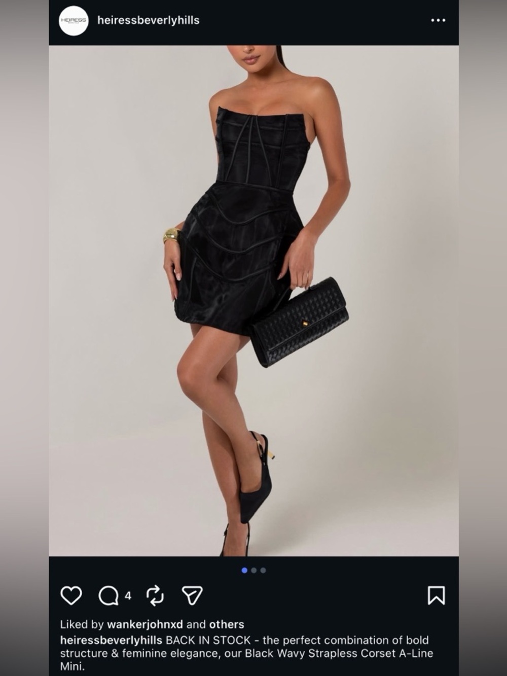 Heiress Beverly Hills Black Wavy Strapless Corset A-Line Mini Dress